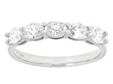 White Lab-Grown Diamond H SI1 10k White Gold Band Ring 1.00ctw