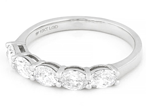 White Lab-Grown Diamond H SI1 10k White Gold Band Ring 1.00ctw