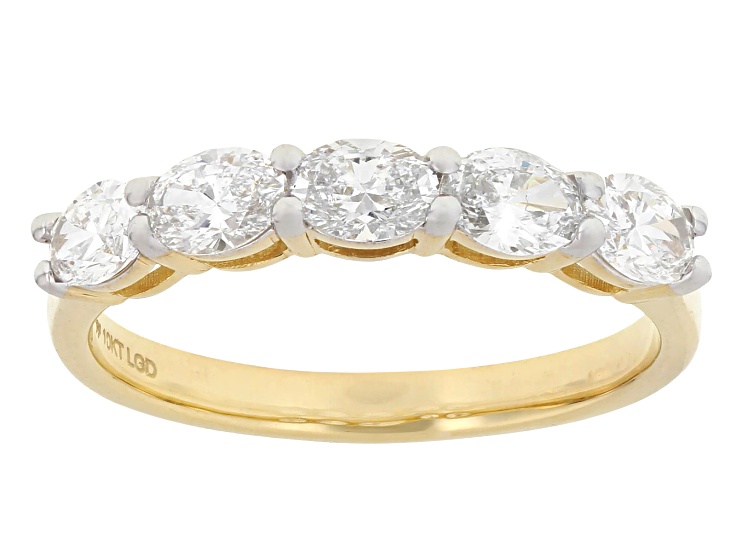 White Lab-Grown Diamond H SI1 10k Yellow Gold Band Ring 1.00ctw