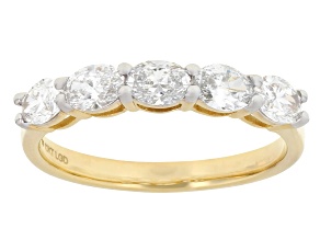 White Lab-Grown Diamond H SI1 10k Yellow Gold Band Ring 1.00ctw