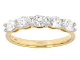 White Lab-Grown Diamond H SI1 10k Yellow Gold Band Ring 1.00ctw