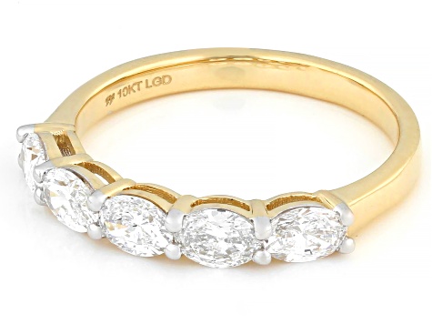 White Lab-Grown Diamond H SI1 10k Yellow Gold Band Ring 1.00ctw