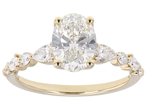 Certified White Lab-Grown Diamond G VS2 10K Yellow Gold Tulip Setting Ring 2.00ctw