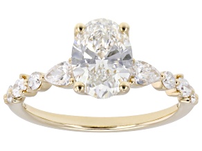 Certified White Lab-Grown Diamond G VS2 10K Yellow Gold Tulip Setting Ring 2.00ctw
