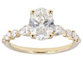 Certified White Lab-Grown Diamond G VS2 10K Yellow Gold Tulip Setting Ring 2.00ctw