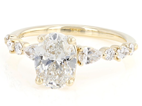 Certified White Lab-Grown Diamond G VS2 10K Yellow Gold Tulip Setting Ring 2.00ctw