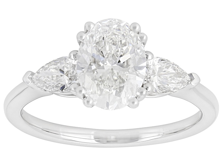 Certified White Lab-Grown Diamond G VS2 10K White Gold Tulip Setting Ring 2.00ctw