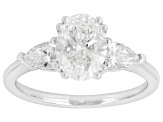 Certified White Lab-Grown Diamond G VS2 10K White Gold Tulip Setting Ring 2.00ctw