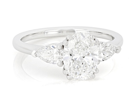 Certified White Lab-Grown Diamond G VS2 10K White Gold Tulip Setting Ring 2.00ctw