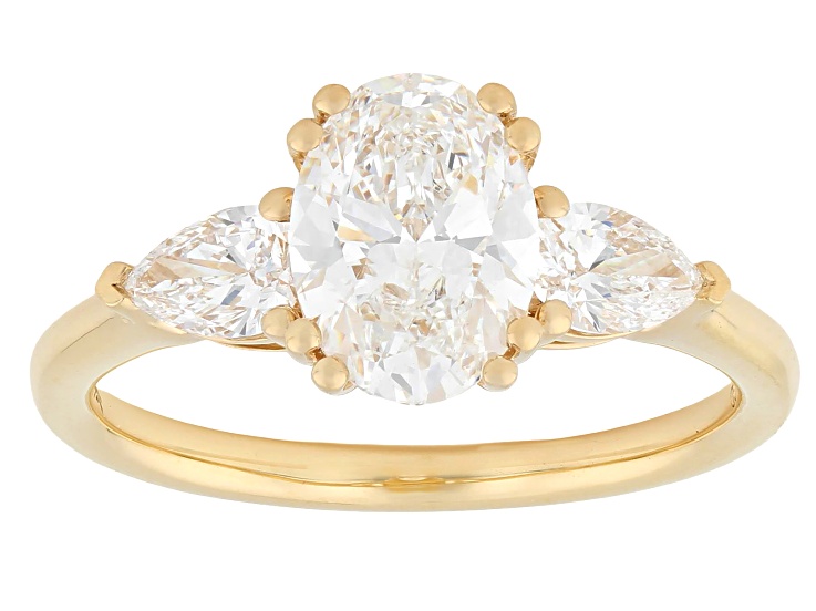 Certified White Lab-Grown Diamond G VS2 10K Yellow Gold Tulip Setting Ring 2.00ctw