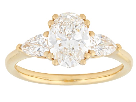 Certified White Lab-Grown Diamond G VS2 10K Yellow Gold Tulip Setting Ring 2.00ctw