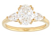 Certified White Lab-Grown Diamond G VS2 10K Yellow Gold Tulip Setting Ring 2.00ctw