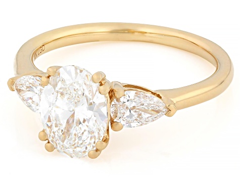 Certified White Lab-Grown Diamond G VS2 10K Yellow Gold Tulip Setting Ring 2.00ctw