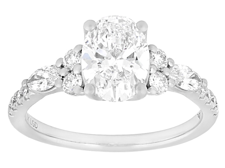 Certified White Lab-Grown Diamond G VS2 10K White Gold Tulip Setting Ring 2.00ctw