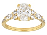 Certified White Lab-Grown Diamond G VS2 10K Yellow Gold Tulip Setting Ring 2.00ctw