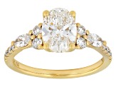 Certified White Lab-Grown Diamond G VS2 10K Yellow Gold Tulip Setting Ring 2.00ctw