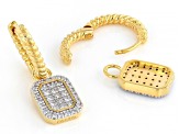 White Lab-Grown Diamond G-H SI 14K Yellow Gold Over Sterling Silver Earrings 0.25ctw