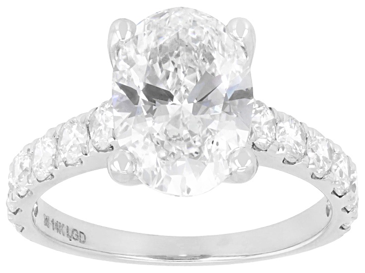 White Lab-Grown Diamond G-H VS 14K White Gold Ring 4.00ctw