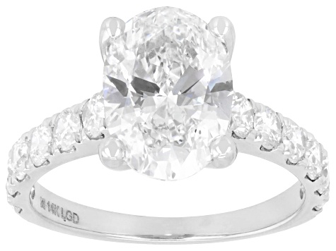 White Lab-Grown Diamond G-H VS 14K White Gold Ring 4.00ctw