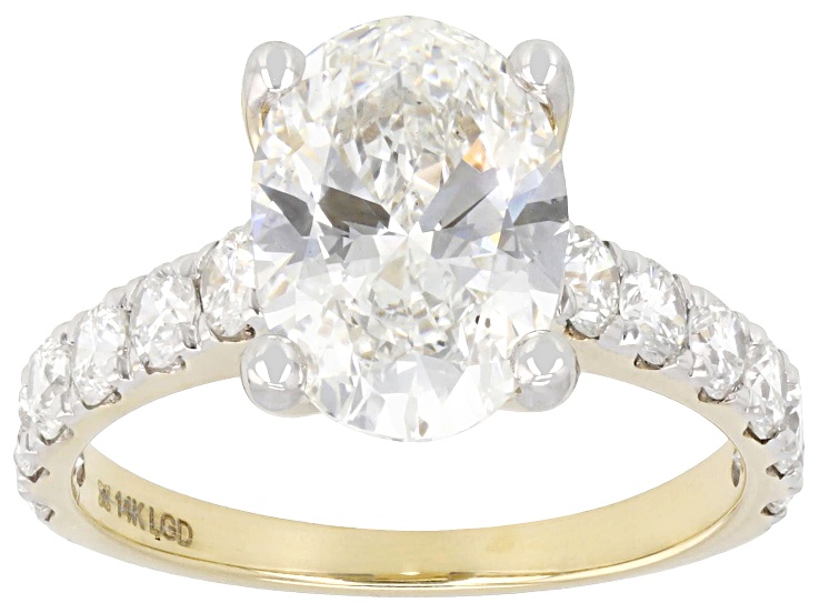 White Lab-Grown Diamond G-H VS 14K Yellow Gold Ring 4.00ctw