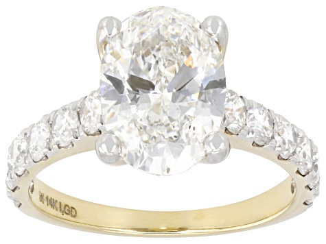 White Lab-Grown Diamond G-H VS 14K Yellow Gold Ring 4.00ctw