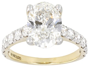 White Lab-Grown Diamond G-H VS 14K Yellow Gold Ring 4.00ctw