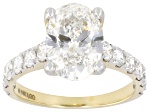 White Lab-Grown Diamond G-H VS 14K Yellow Gold Ring 4.00ctw