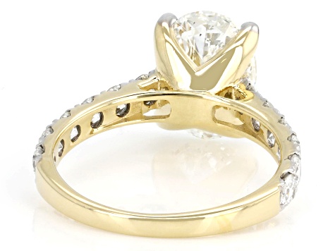 White Lab-Grown Diamond G-H VS 14K Yellow Gold Ring 4.00ctw