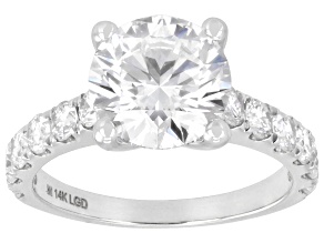 White Lab-Grown Diamond G-H VS 14K White Gold Ring 4.00ctw