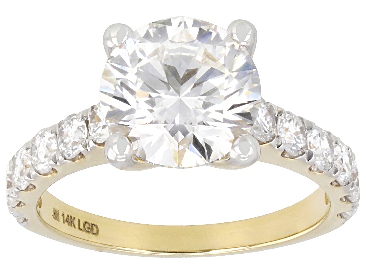 White Lab-Grown Diamond G-H VS 14K Yellow Gold Ring 4.00ctw