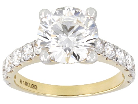White Lab-Grown Diamond G-H VS 14K Yellow Gold Ring 4.00ctw