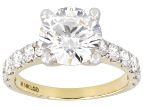 White Lab-Grown Diamond G-H VS 14K Yellow Gold Ring 4.00ctw