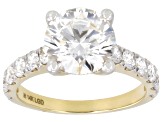 White Lab-Grown Diamond G-H VS 14K Yellow Gold Ring 4.00ctw