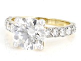 White Lab-Grown Diamond G-H VS 14K Yellow Gold Ring 4.00ctw