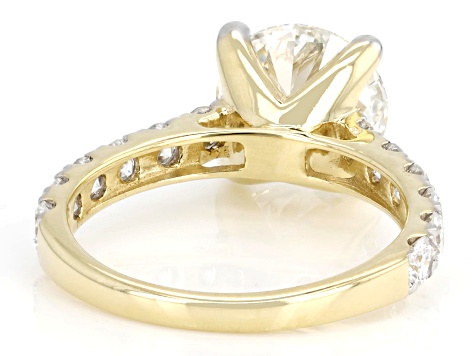 White Lab-Grown Diamond G-H VS 14K Yellow Gold Ring 4.00ctw