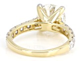White Lab-Grown Diamond G-H VS 14K Yellow Gold Ring 4.00ctw