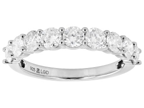 White Lab-Grown Diamond H SI2 Rhodium Over Sterling Silver Band Ring 1.50ctw