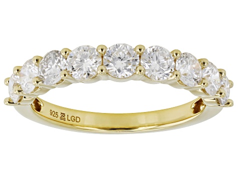 White Lab-Grown Diamond H SI2 14K Yellow Gold Over Sterling Silver Band Ring 1.50ctw