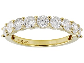 White Lab-Grown Diamond H SI2 14K Yellow Gold Over Sterling Silver Band Ring 1.50ctw