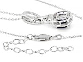 Blue Lab Sapphire and White Lab-Grown Diamond G-H SI Rhodium Over Silver Pendant With Chain 2.05ctw