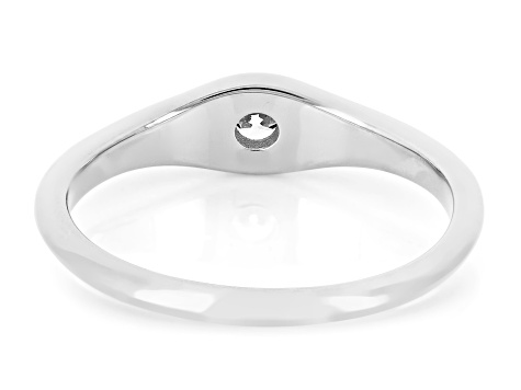 White Lab-Grown Diamond G-H SI Rhodium Over Sterling Silver Solitaire Ring 0.20ct