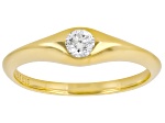 White Lab-Grown Diamond G-H SI 14K Yellow Gold Over Sterling Silver Solitaire Ring 0.20ct