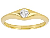 White Lab-Grown Diamond G-H SI 14K Yellow Gold Over Sterling Silver Solitaire Ring 0.20ct