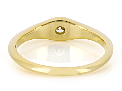 White Lab-Grown Diamond G-H SI 14K Yellow Gold Over Sterling Silver Solitaire Ring 0.20ct