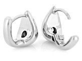 White Lab-Grown Diamond G-H SI Rhodium Over Sterling Silver Solitaire Huggie Earrings 0.35ctw