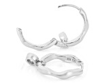 White Lab-Grown Diamond G-H SI Rhodium Over Sterling Silver Solitaire Huggie Earrings 0.35ctw