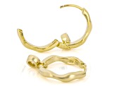 White Lab-Grown Diamond G-H SI 14K Yellow Gold Over Sterling Silver Solitaire Huggie Earrings .35ctw