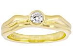 White Lab-Grown Diamond G-H SI 14K Yellow Gold Over Sterling Silver Solitaire Ring 0.20ct