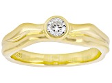 White Lab-Grown Diamond G-H SI 14K Yellow Gold Over Sterling Silver Solitaire Ring 0.20ct