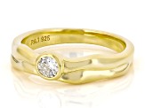 White Lab-Grown Diamond G-H SI 14K Yellow Gold Over Sterling Silver Solitaire Ring 0.20ct